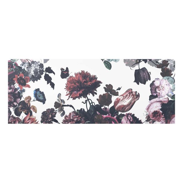 Wanddeko Esszimmer Altmeisterlicher Blumenrausch mit Rosen Bouquet