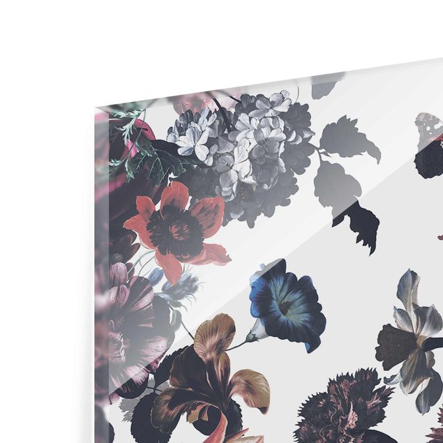 Wandbilder Schmetterlinge Altmeisterlicher Blumenrausch mit Rosen Bouquet