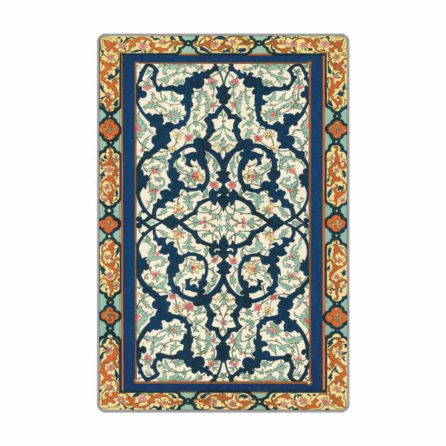 Wanddeko Praxis Altmodischer Blauer Teppich