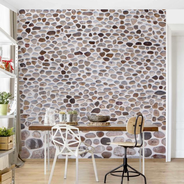 Wanddeko Wohnzimmer Andalusische Steinmauer