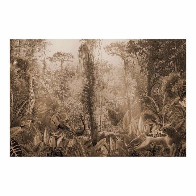 Wanddeko Flur Antiker Dschungel Sepia