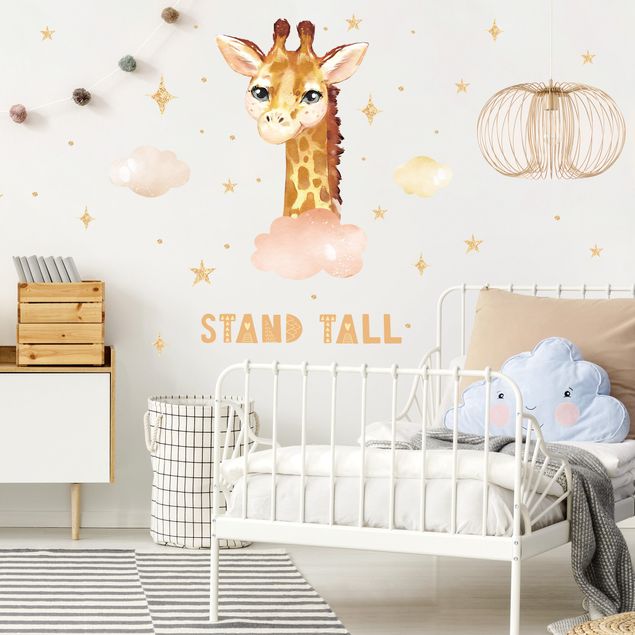 Wanddeko Büro Aquarell Giraffe - Stand tall