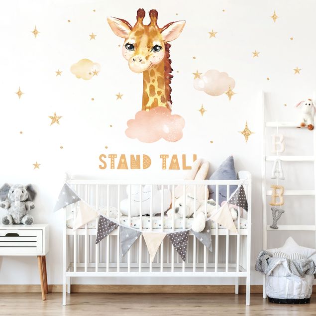Wanddeko Babyzimmer Aquarell Giraffe - Stand tall