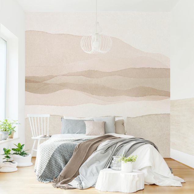 Wanddeko Schlafzimmer Aquarell Landschaft Lichtberge