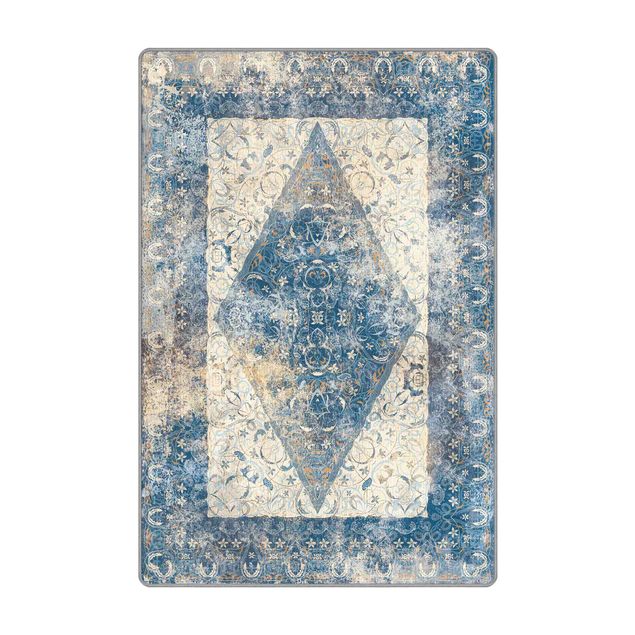 Wanddeko Praxis Arabischer Teppich in blau Vintage