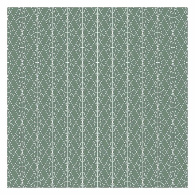 Wanddeko grün Art Deco Diamant Muster vor Grün XXL