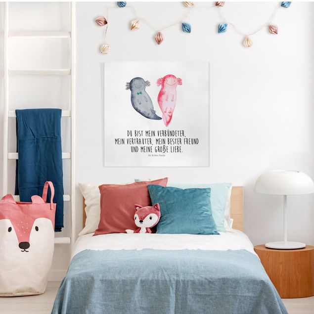 Wanddeko Schlafzimmer Mr. & Mrs. Panda - Axolotl - Große Liebe