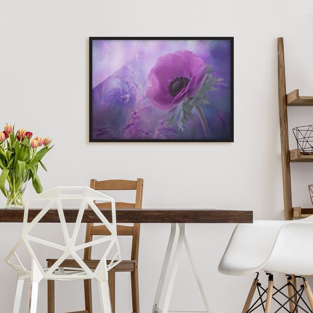Deko Blume Anemonenblüte in Violett