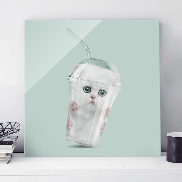 Glasbilder Tiere Shake mit Katze