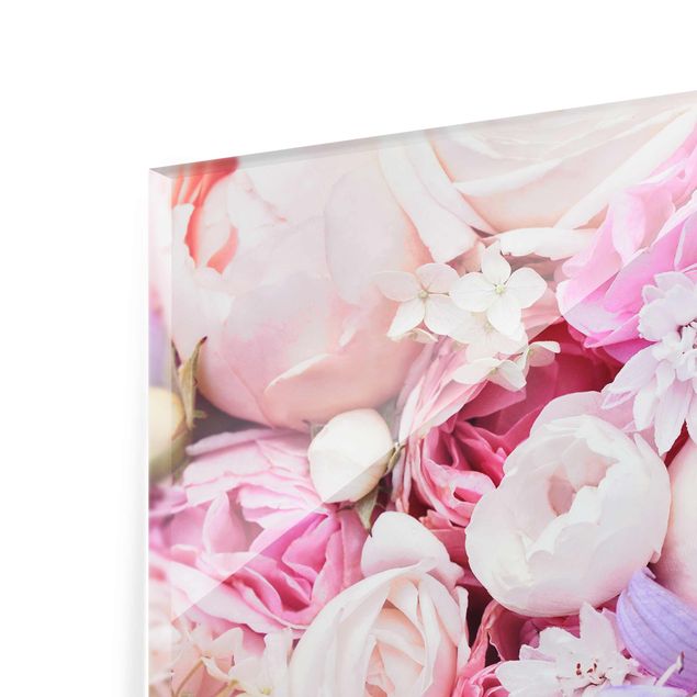 Wanddeko Büro Shabby Rosen mit Glockenblumen