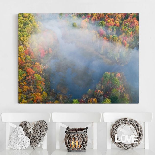 Wanddeko Wohnzimmer Luftbild - Herbst Symphonie