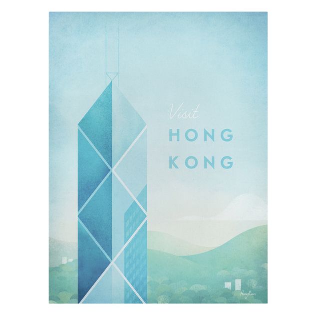 Wanddeko Wohnzimmer Reiseposter - Hong Kong