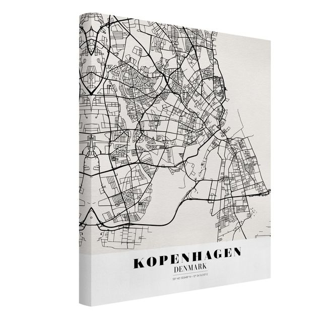 Wanddeko Esszimmer Stadtplan Kopenhagen - Klassik
