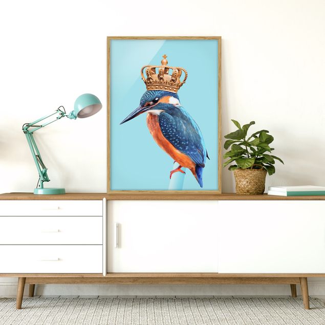 Wanddeko Schlafzimmer Eisvogel mit Krone