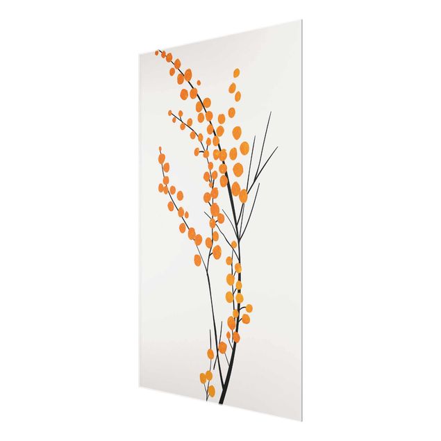 Wanddeko Büro Grafische Pflanzenwelt - Beeren Orange