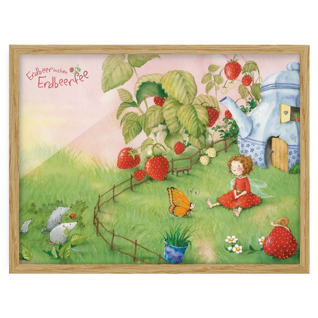 Wanddeko Mädchenzimmer Erdbeerinchen Erdbeerfee - Im Garten