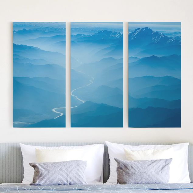 Wanddeko blau Blick über den Himalaya