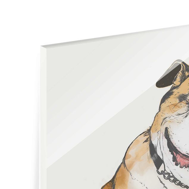Wanddeko Büro Illustration Hund Bulldogge Malerei