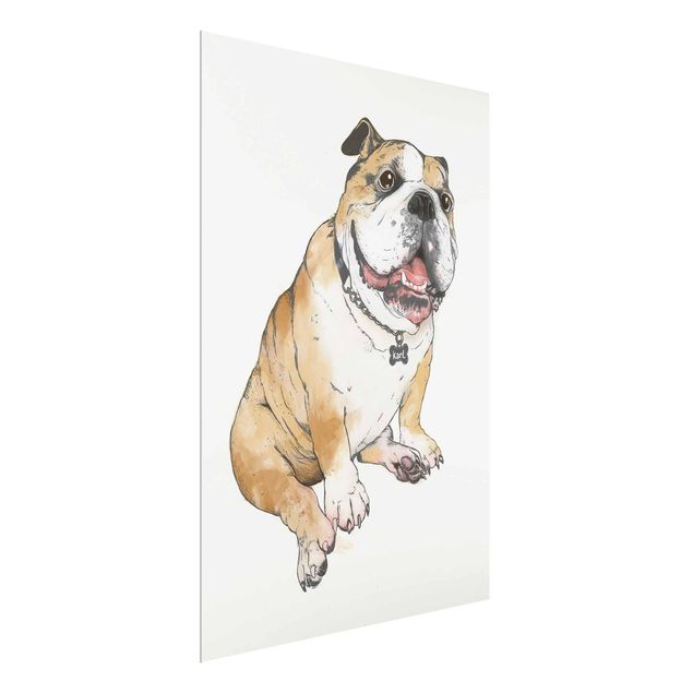 Wanddeko Flur Illustration Hund Bulldogge Malerei