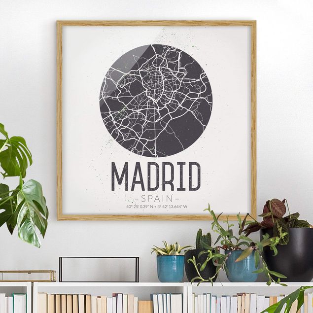 Küchen Deko Stadtplan Madrid - Retro