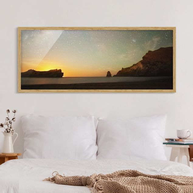 Strandbilder mit Rahmen Sternenhimmel über dem Meer