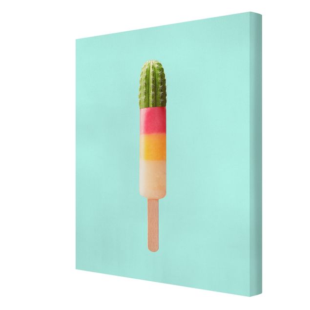 Kunstdrucke auf Leinwand Eis mit Kaktus