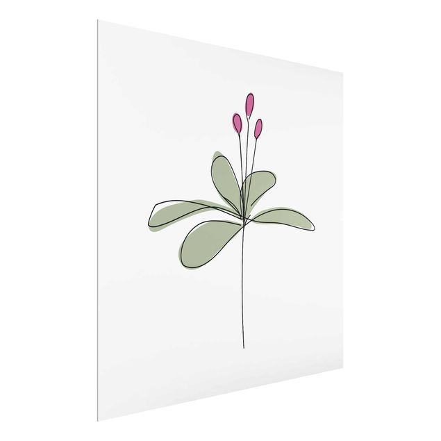 Wanddeko Blume Seerose Line Art