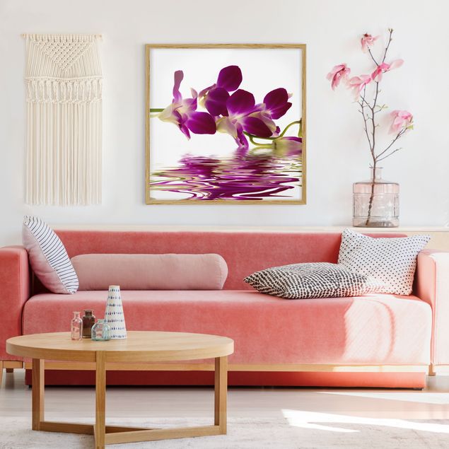 Wanddeko Wohnzimmer Pink Orchid Waters
