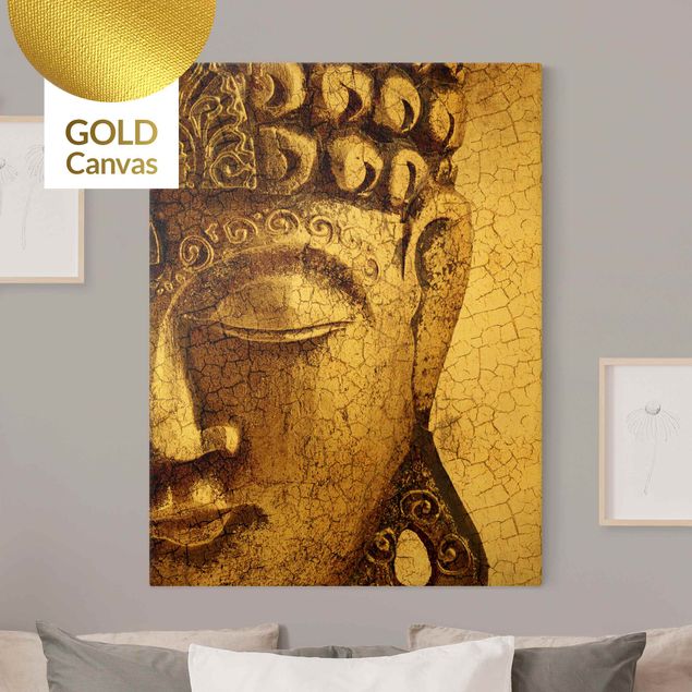 Wanddeko gold Vintage Buddha