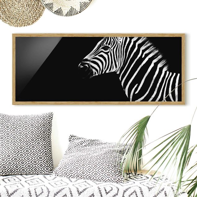 Wanddeko Wohnzimmer Zebra Safari Art