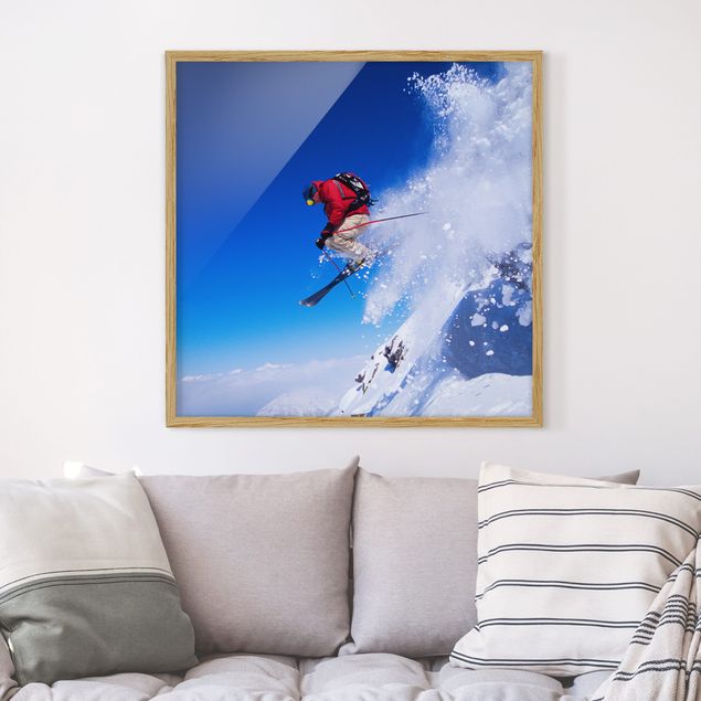 Wanddeko Schlafzimmer Skisprung am Hang