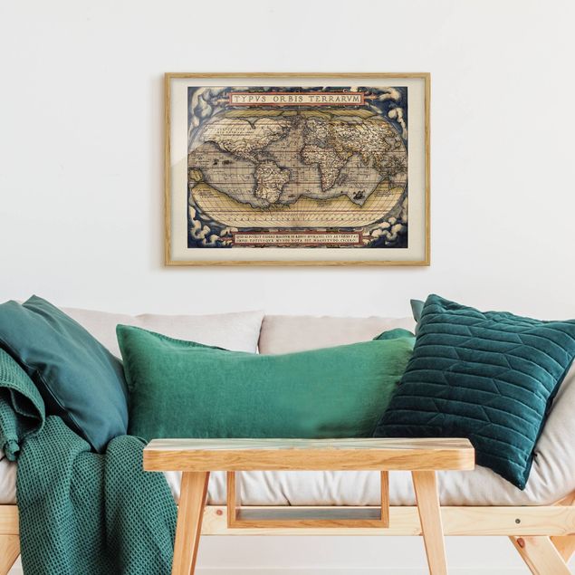 Wanddeko Schlafzimmer Historische Weltkarte Typus Orbis Terrarum