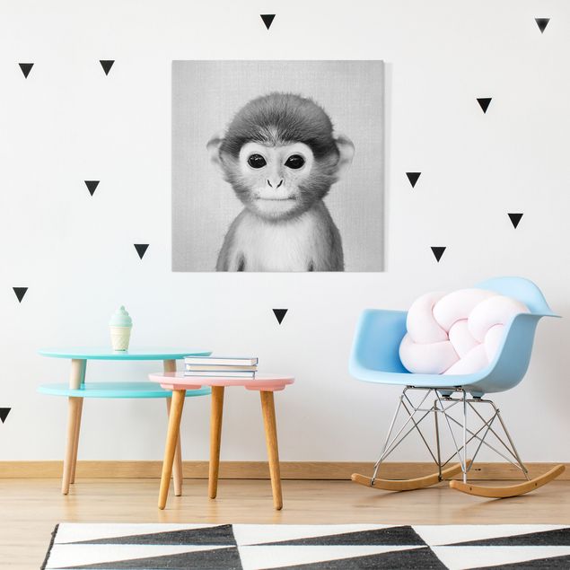 Wandbilder Affen Baby Affe Anton Schwarz Weiß