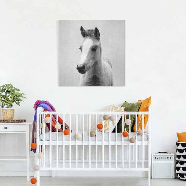 Wanddeko Schlafzimmer Baby Pferd Philipp Schwarz Weiß