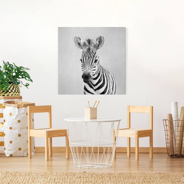 Wanddeko Wohnzimmer Baby Zebra Zoey Schwarz Weiß