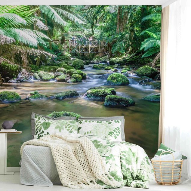 Wanddeko Schlafzimmer Bach im Dschungel