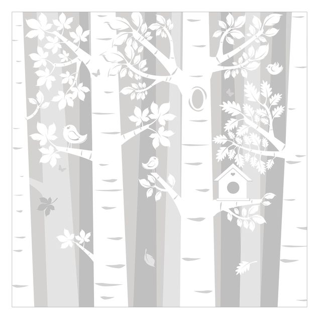 Wanddeko Jungenzimmer Bäume im Wald Grau