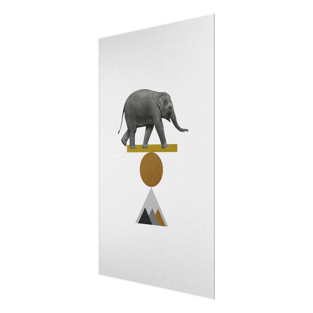 Wanddeko Büro Balancekunst Elefant