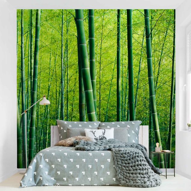 Wanddeko Wohnzimmer Bambuswald