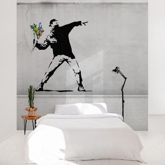 Wanddeko Schlafzimmer Blumenwerfer - Brandalised ft. Graffiti by Banksy