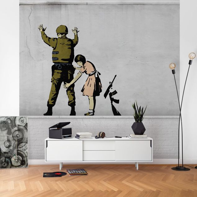 Wanddeko Wohnzimmer Soldat und Mädchen - Brandalised ft. Graffiti by Banksy