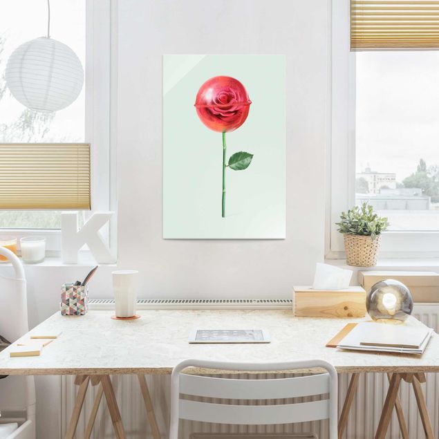 Wanddeko Schlafzimmer Rose mit Lollipop