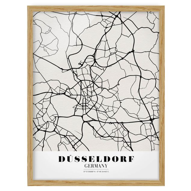 Wanddeko Esszimmer Stadtplan Düsseldorf - Klassik