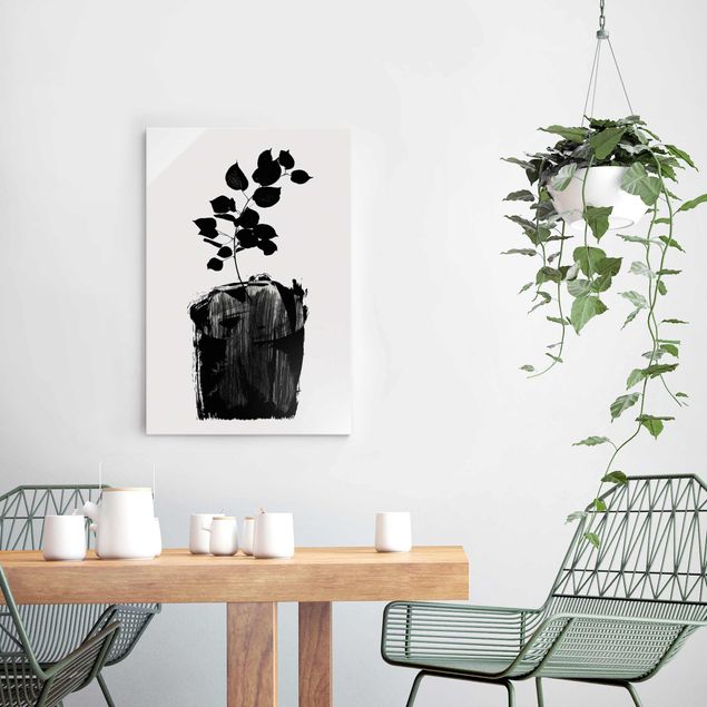 Wandbilder Fische Grafische Pflanzenwelt - Schwarze Blätter