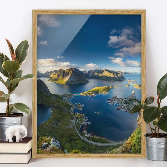 Strandbilder mit Rahmen Fjordblick in Reinebringen