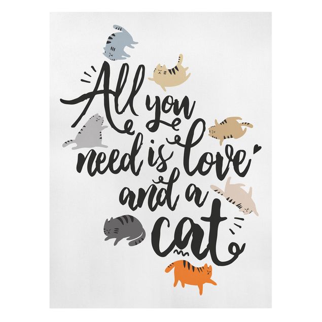 Wanddeko Esszimmer All you need is love and a cat
