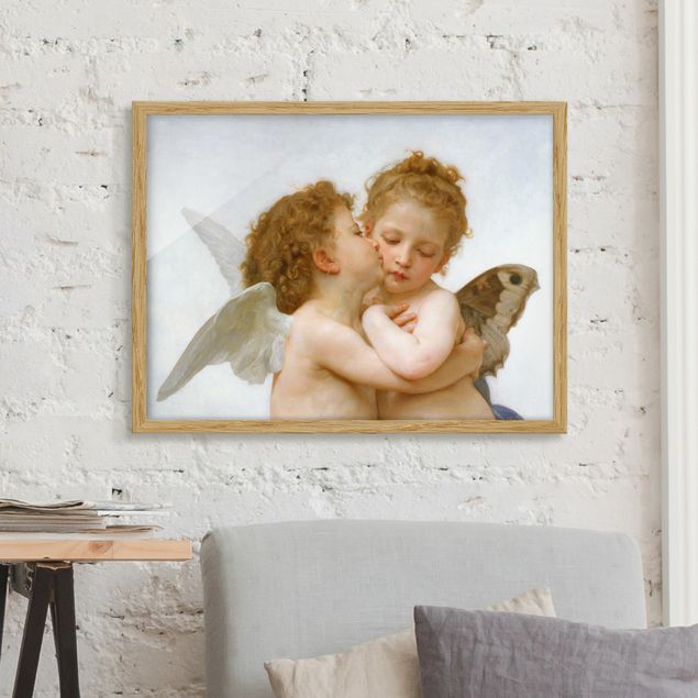 Wanddeko beige William Adolphe Bouguereau - Der erste Kuss