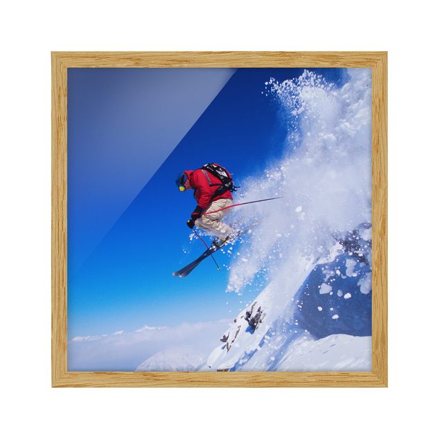 Wanddeko Esszimmer Skisprung am Hang