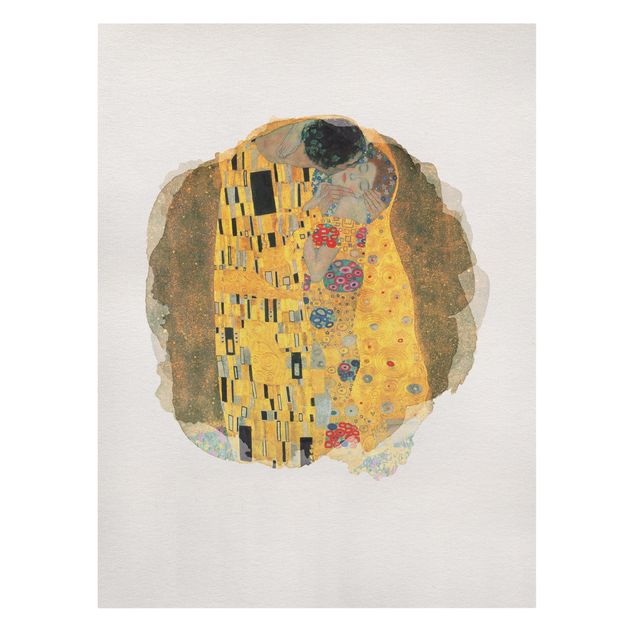 Wanddeko Flur Wasserfarben - Gustav Klimt - Der Kuss