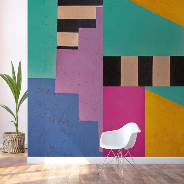 Wanddeko Schlafzimmer Big Bold Color Block Concrete